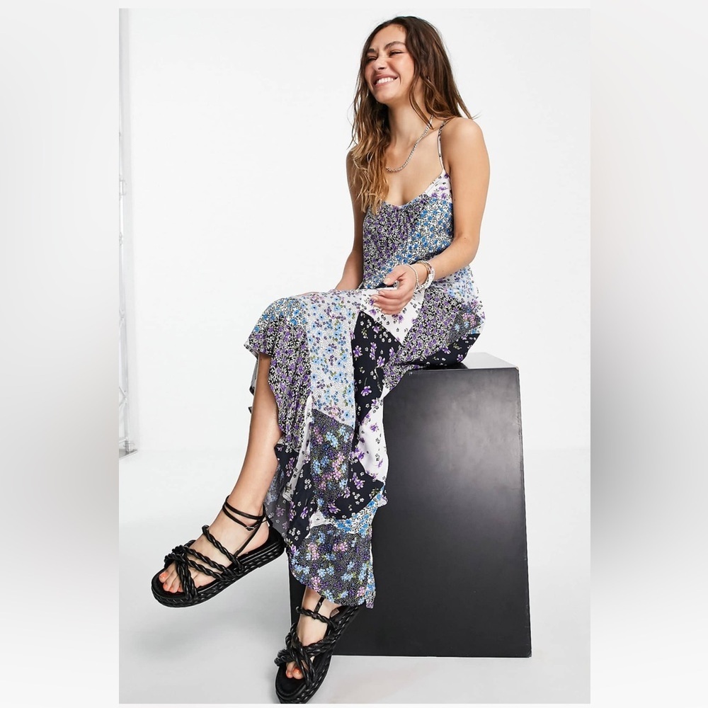 Asos Floral Patchwork Maxi Dress Size 10 (NWOT)